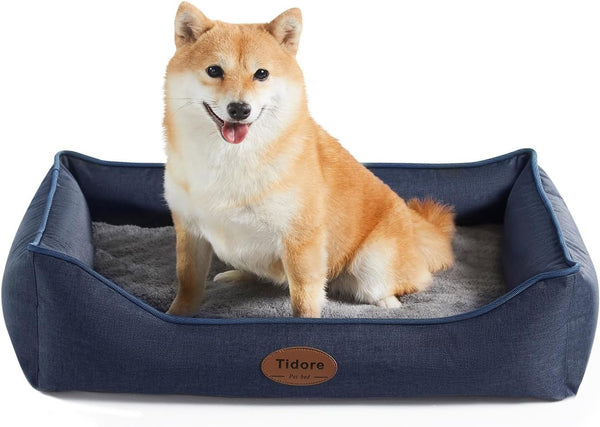 eewoldia Orthopedic Dog Bed Medium Size Dog, Durable Egg Crate Foam Sofa Dog Bed with Washable Removable Cover, Waterproof Lining, Pet Beds for Medium Dogs, Navy