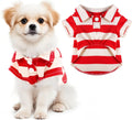 Dog Shirt Polo Shirt Striped Collar Puppy Clothes Summer Button Up Pet Clothes for Small Medium Dogs Cats for Boy Girl Pets (Green, Medium)